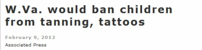 W Va bans teen tattoos
